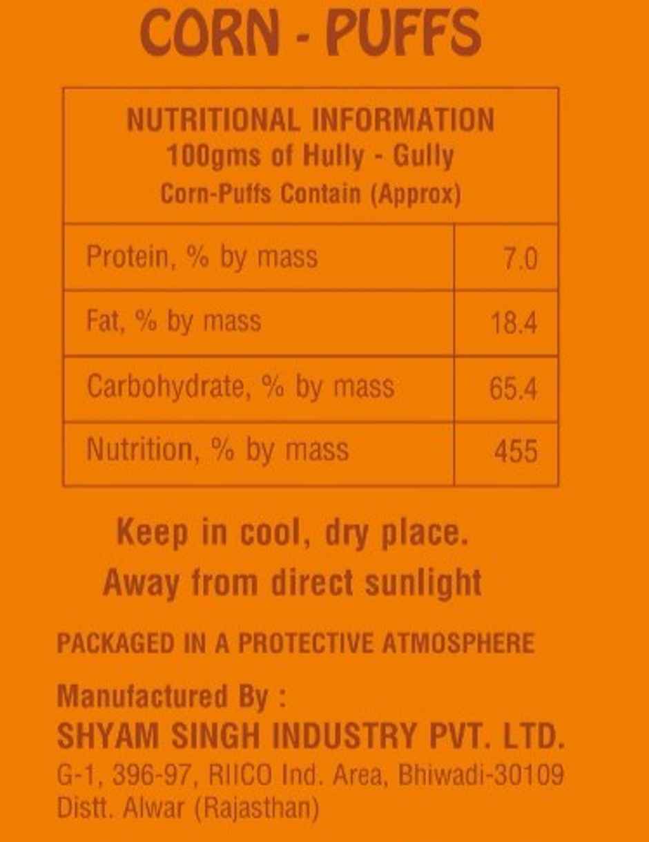 Hully Gully Cheese Flavour Corn Puffs