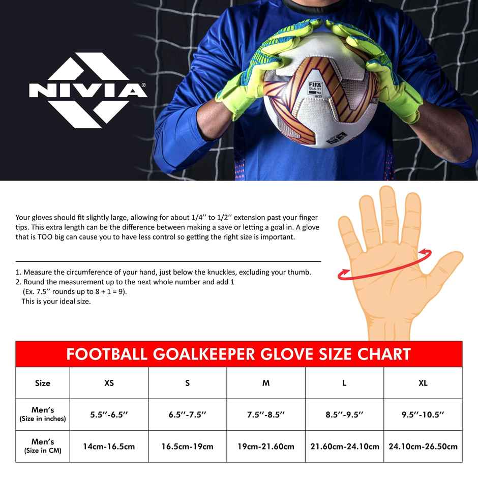 Nivia Air Strike Football Goalkeeper Gloves Black/Green | S