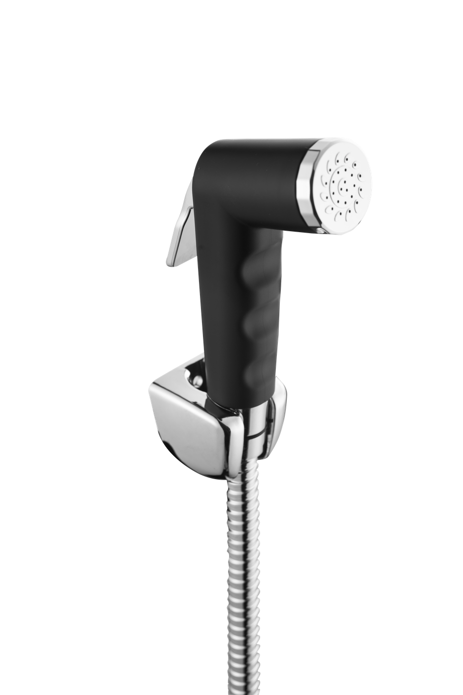 Hindware Jet Black Health Faucet For Toilet With 1.2 m Flexible Steel Tube