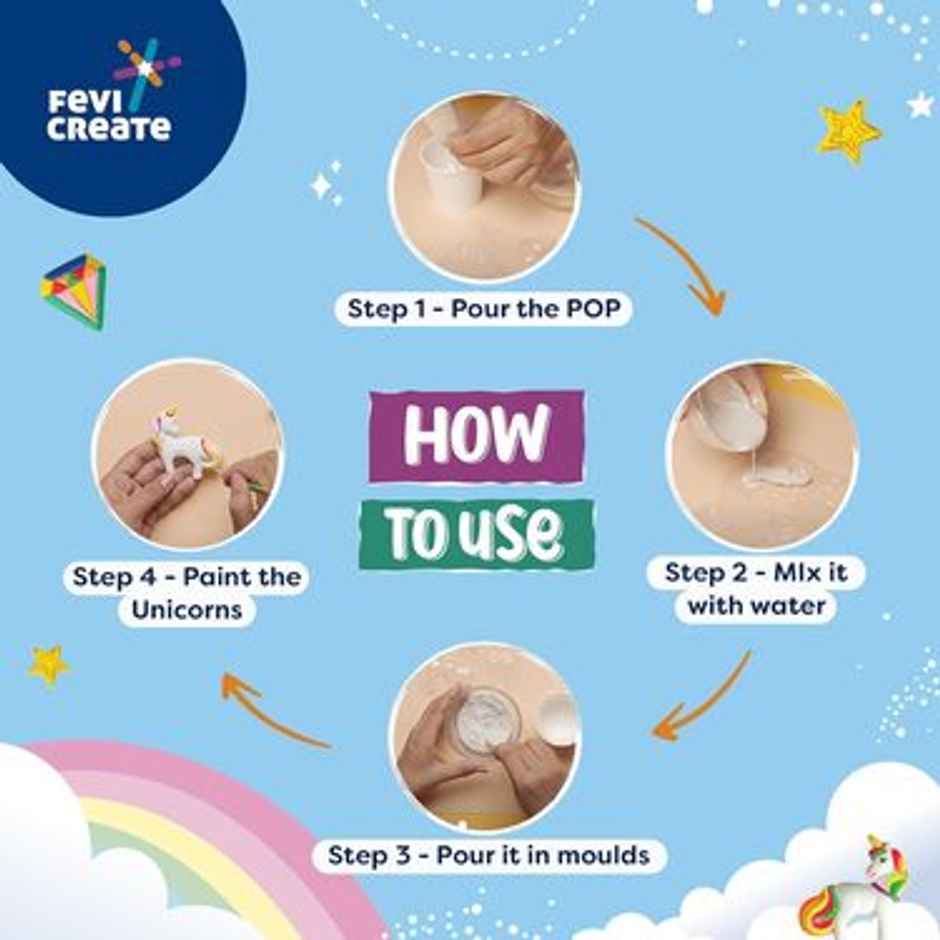 Fevicreate Mould & Paint Universe of Unicorn Kit for Kids| Badges & Fridge Magnets
