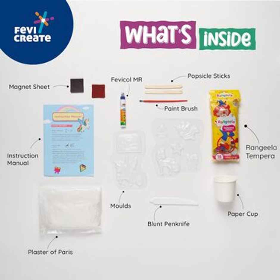 Fevicreate Mould & Paint Universe of Unicorn Kit for Kids| Badges & Fridge Magnets