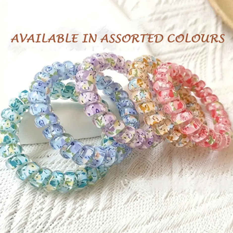 Majestique Spiral Hair Ties for Thick Hair | Elastic No Crease Hair Coils | Multicolor