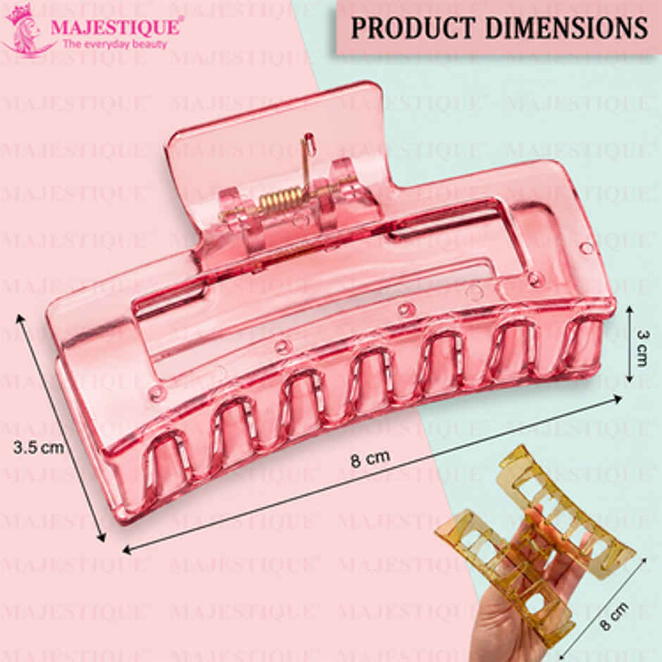 Majestique Rectangular Shape Acrylic Hair Claw Clips for Women