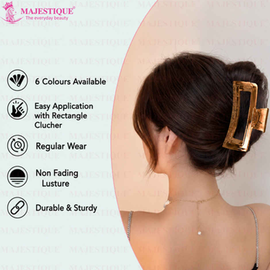 Majestique Rectangular Shape Acrylic Hair Claw Clips for Women