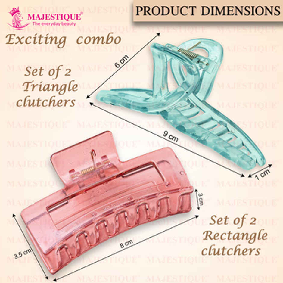 Majestique Korean Matte Hair Claw Clips for Women & Girls