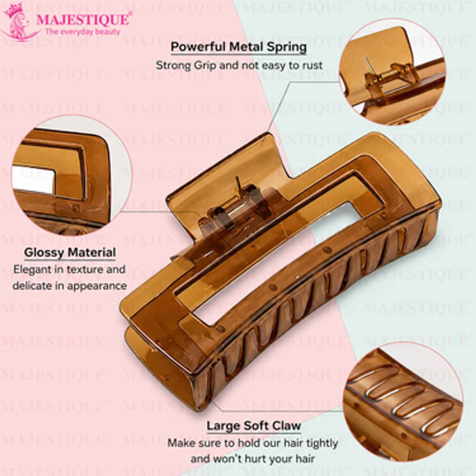 Majestique Rectangular Shape Acrylic Hair Claw Clips for Women