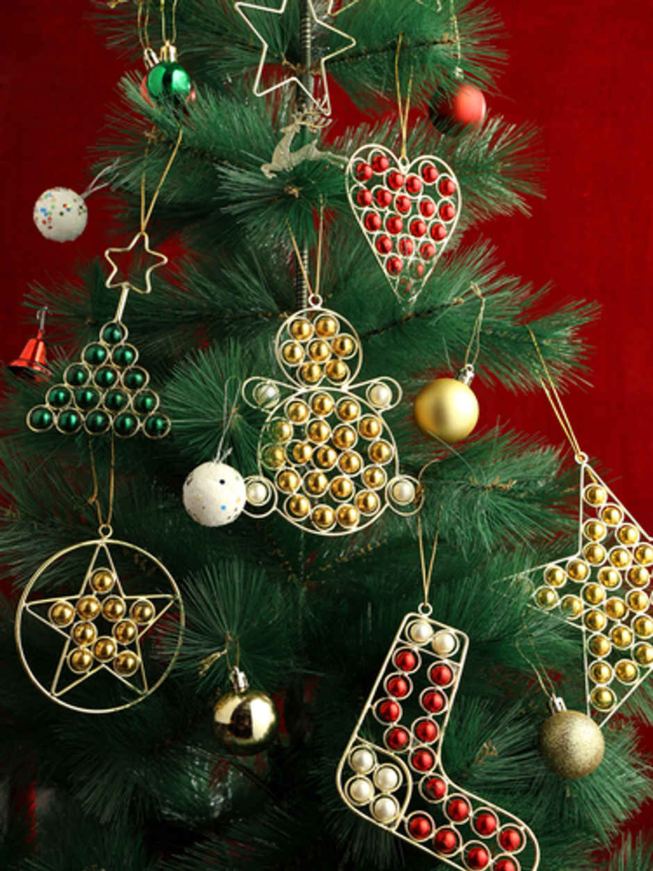 Urban Born Metal Christmas Ring Star Hanging Ornament For Christmas Decor