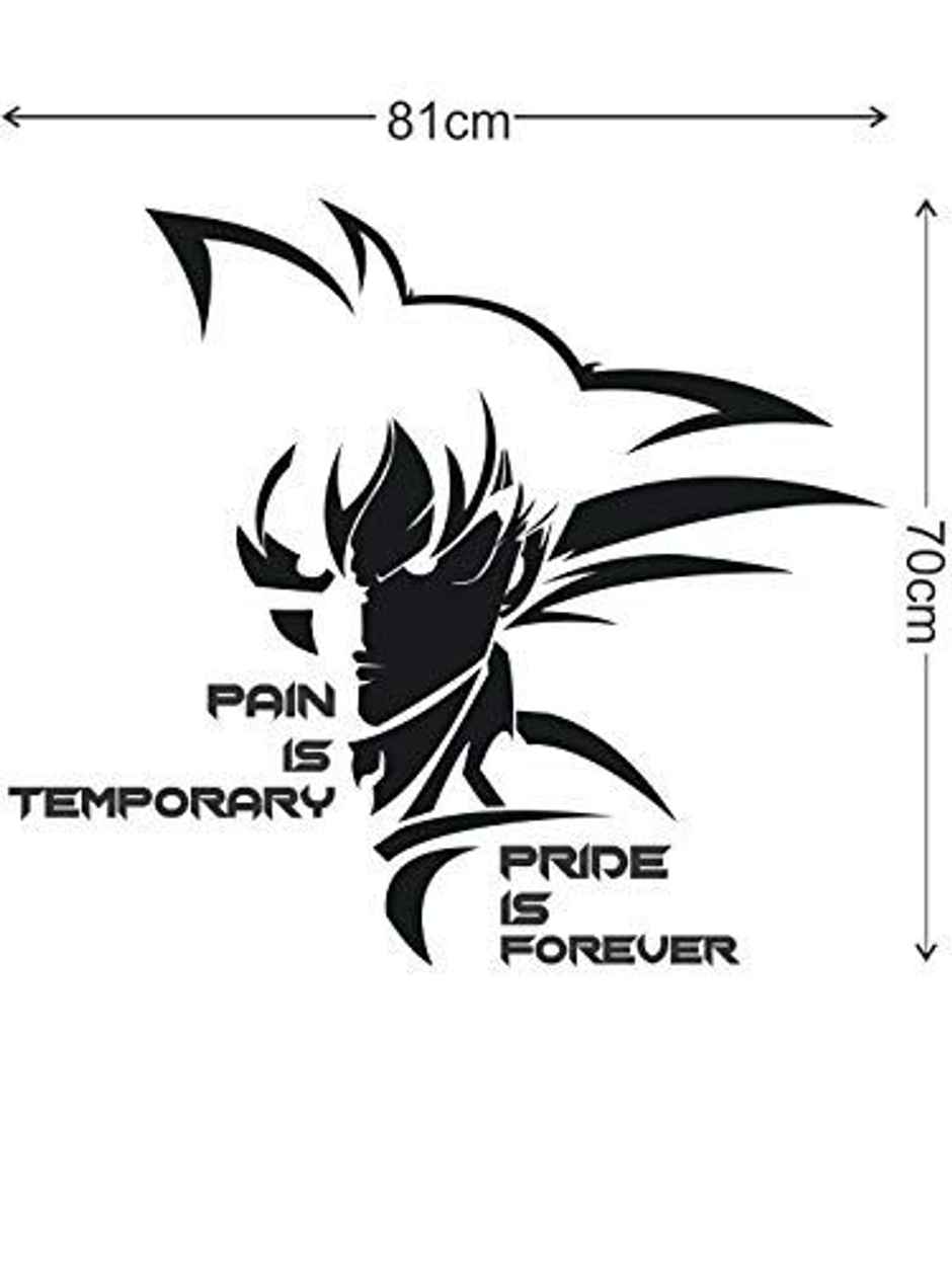 Wollzo 81 cm MOTIVATIONAL SON GOKU Self Adhesive Sticker