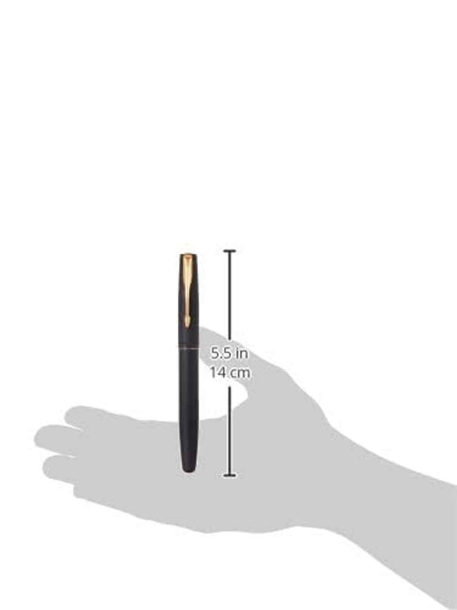 Parker Frontier Rollerball Pen | Gold trim | Ink Color Blue | Matte finish black Body