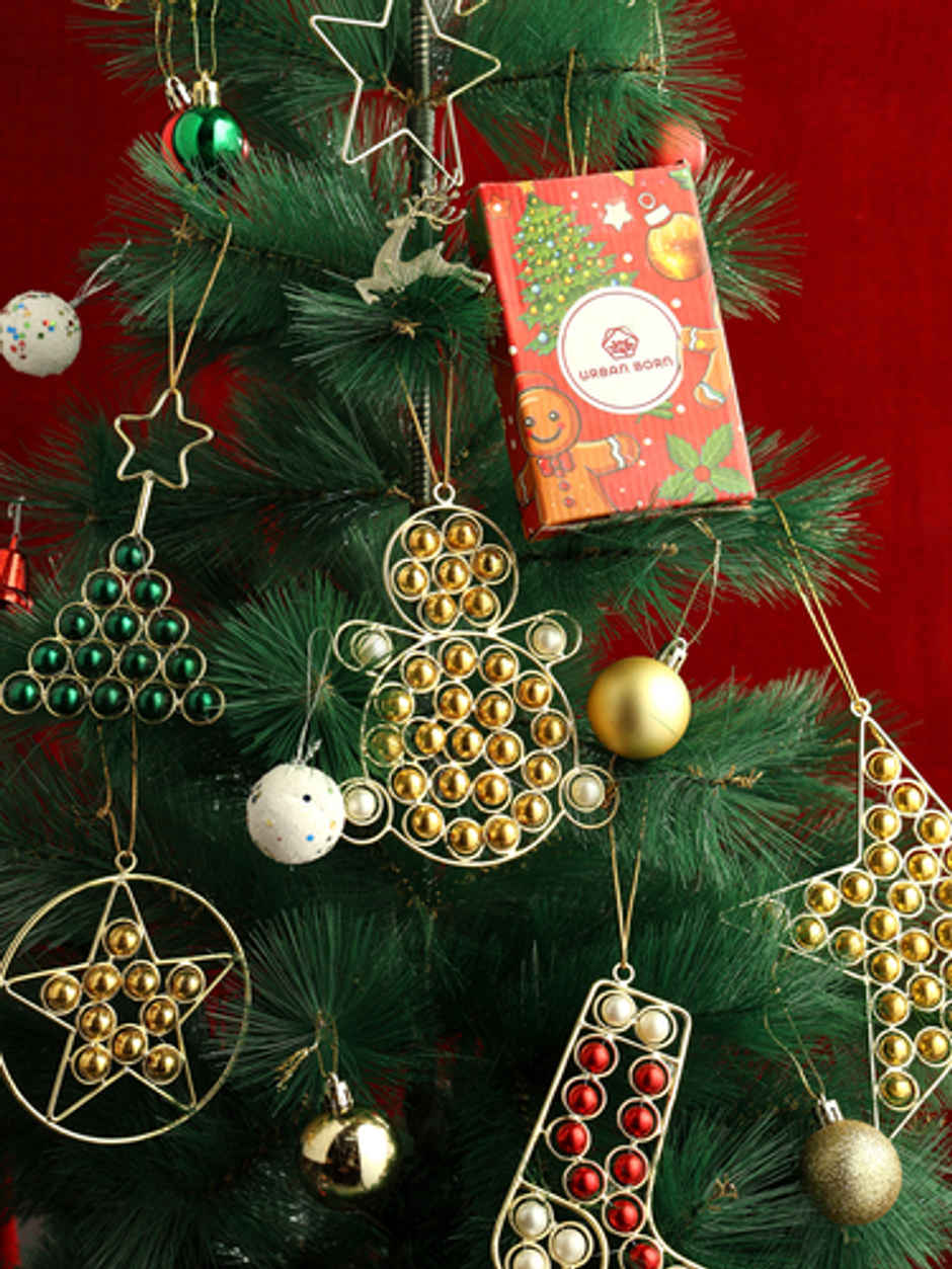 Urban Born Metal Christmas Ring Star Hanging Ornament For Christmas Decor