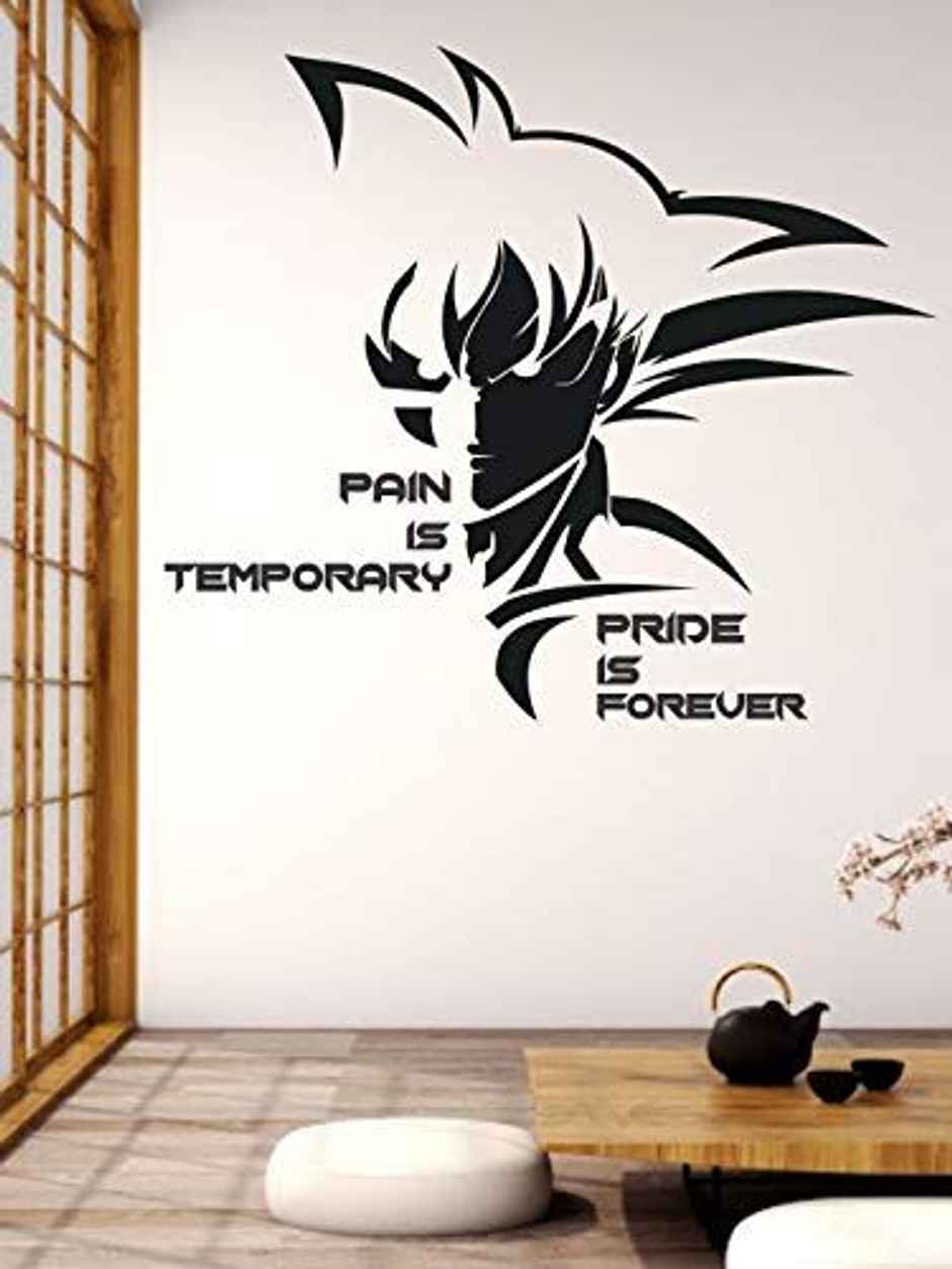 Wollzo 81 cm MOTIVATIONAL SON GOKU Self Adhesive Sticker