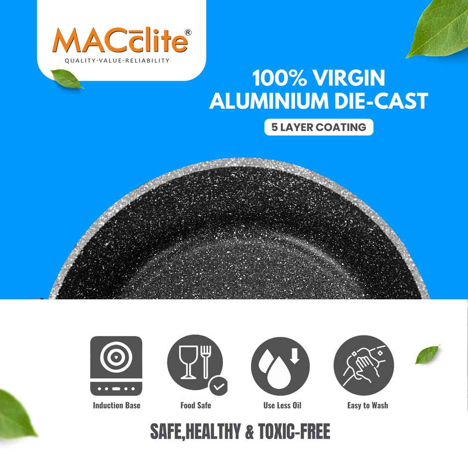 Macclite Non-Stick Casserole | 28 cm | Glass Lid | Induction Compatible