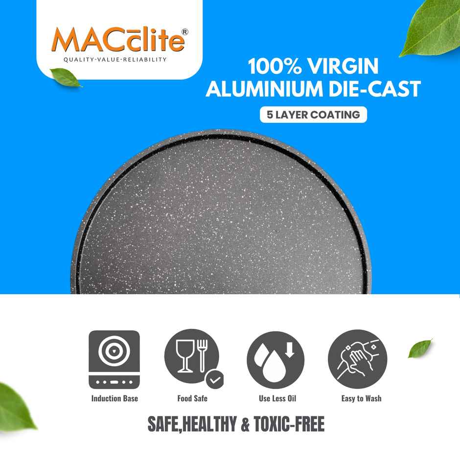 Macclite Non-Stick Flat Tawa | 24 cm | Induction Compatible