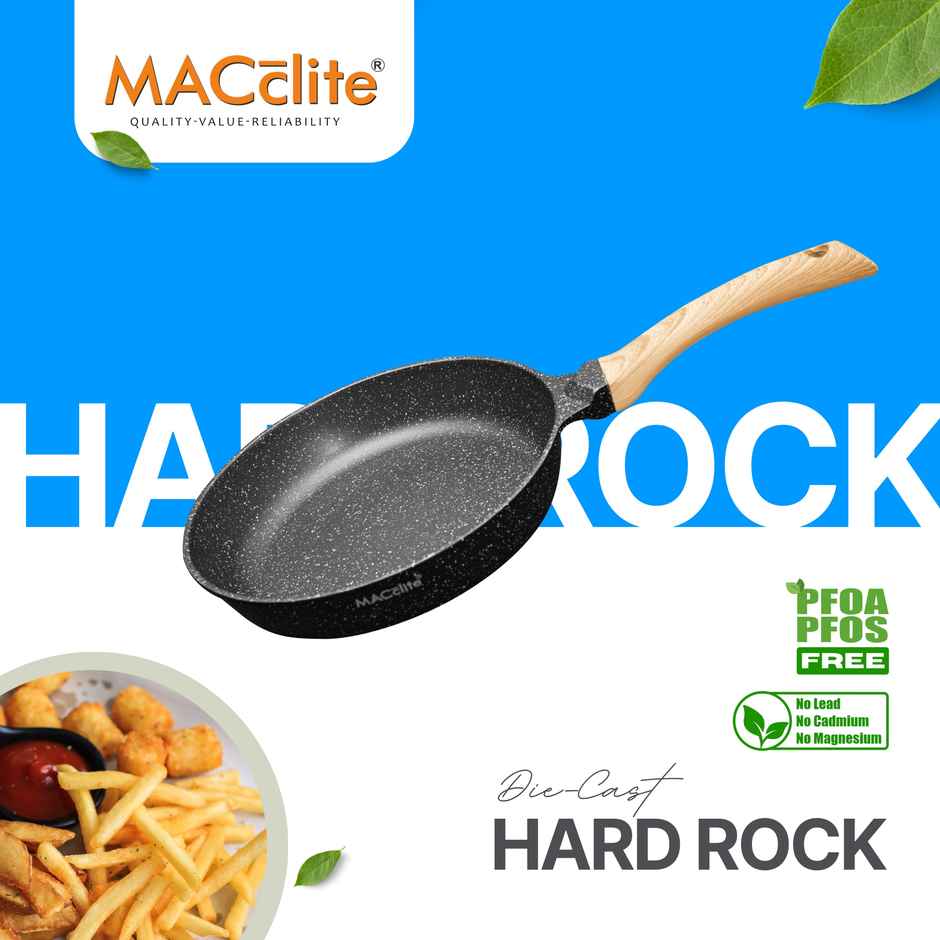 Macclite Non-Stick PDC Granite+ Induction Base Hard Rock Deep Frying Pan 20 cm