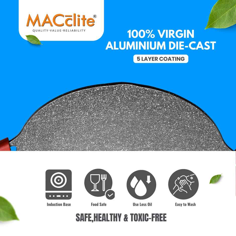Macclite Non-Stick Concave Tawa | 30 cm | Induction Compatible