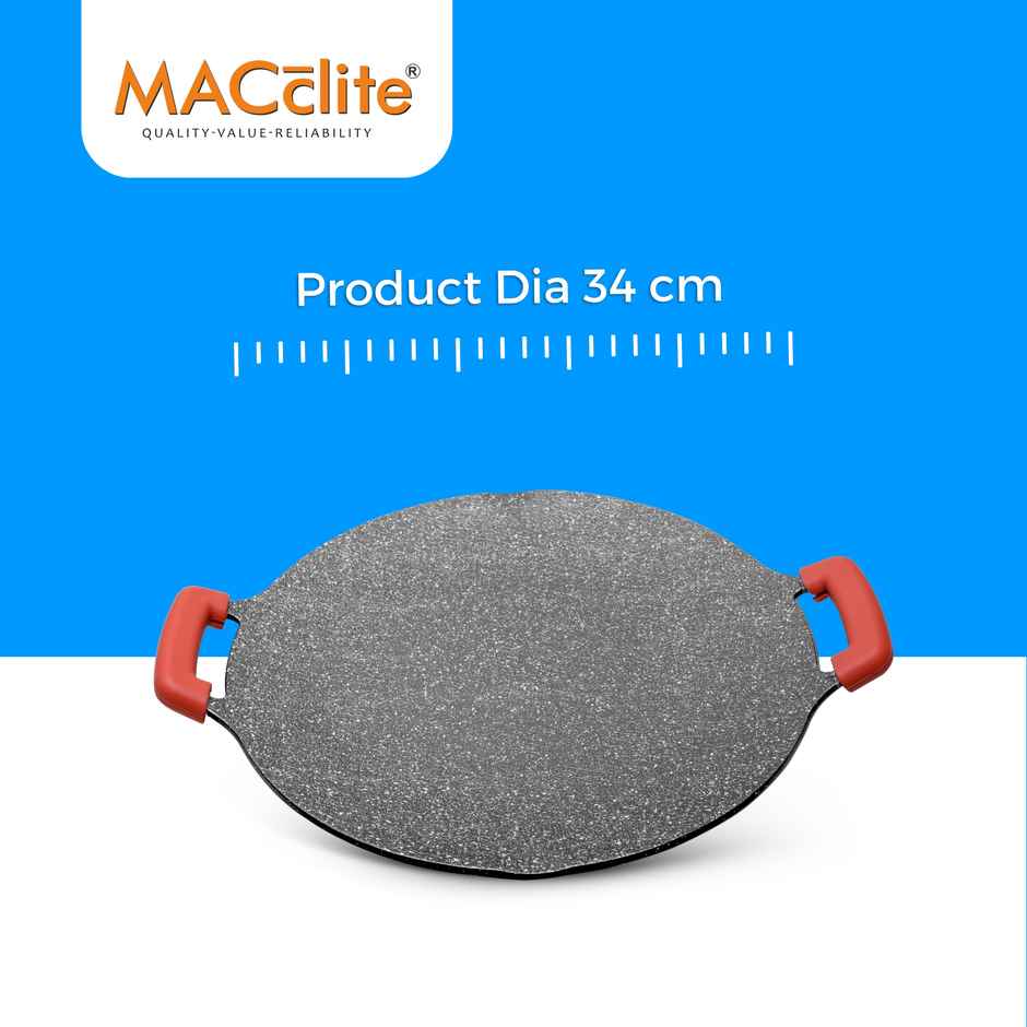 Macclite Non-Stick Concave Tawa | 34 cm | Induction Compatible