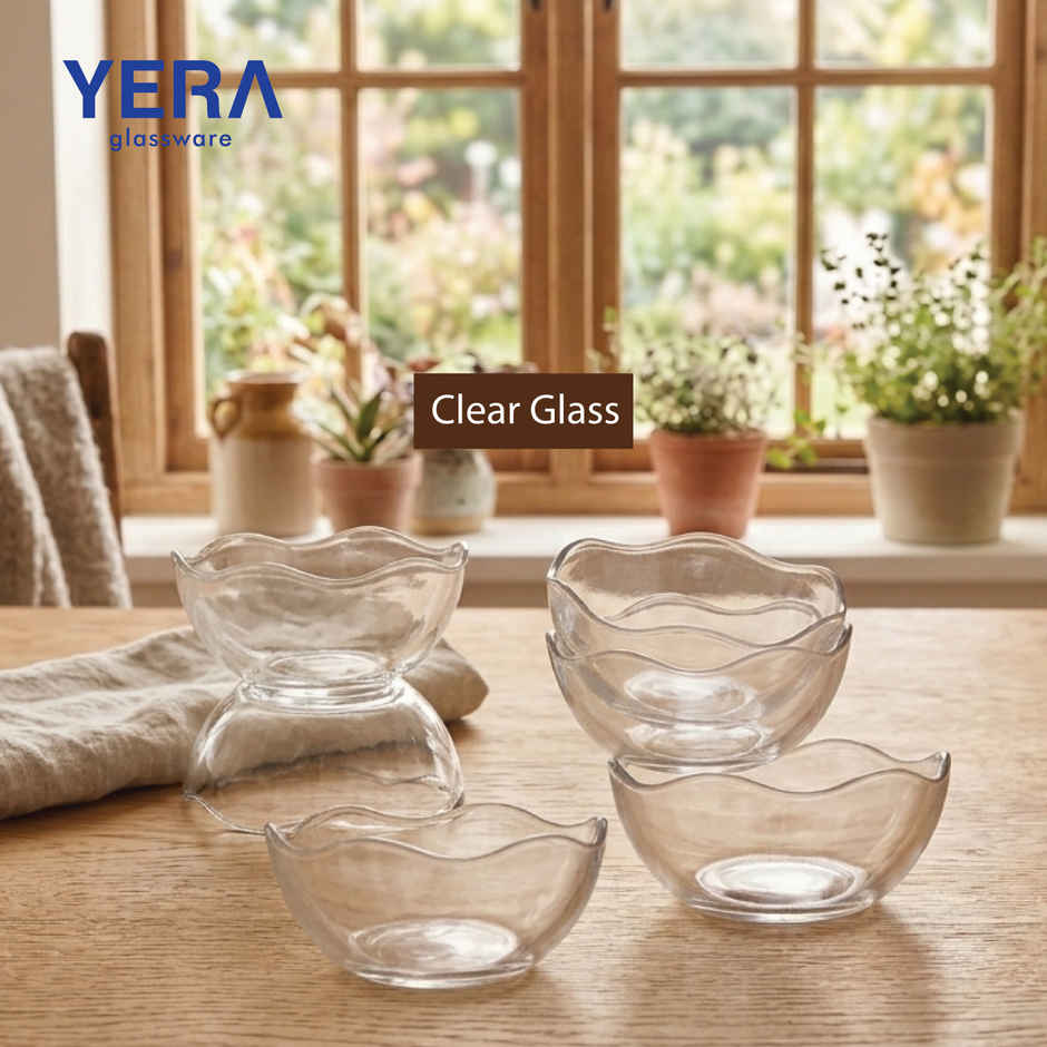 Yera Glassware Twisty Bowl Set | 190 ml Each