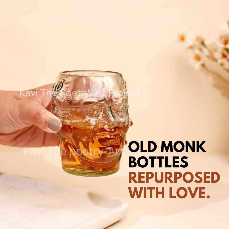 Old Monk Face Glasses 300 ml | Set of 2
