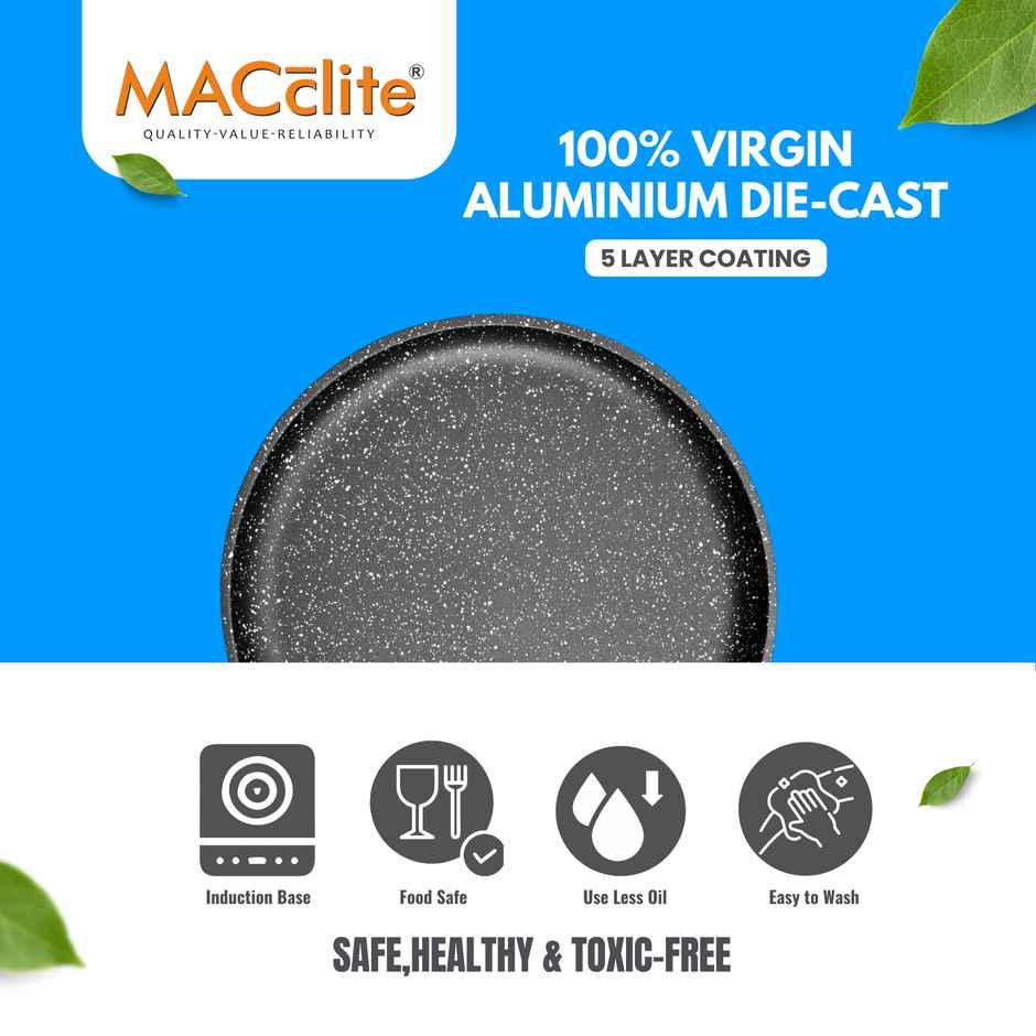 Macclite Non-Stick Tawa | 22 cm | Induction Compatible