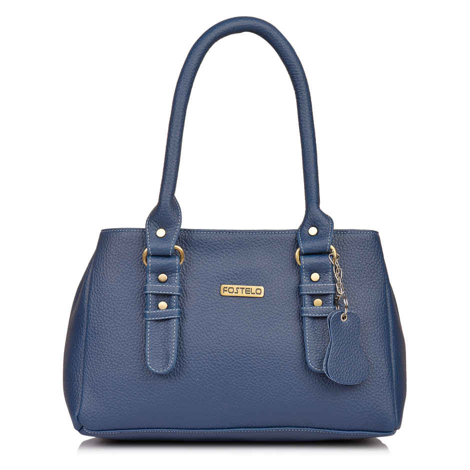 Fostelo Women's Vegan Leather Westside Handbags Shoulder Hobo Bag Ladies Purse | Blue | Large