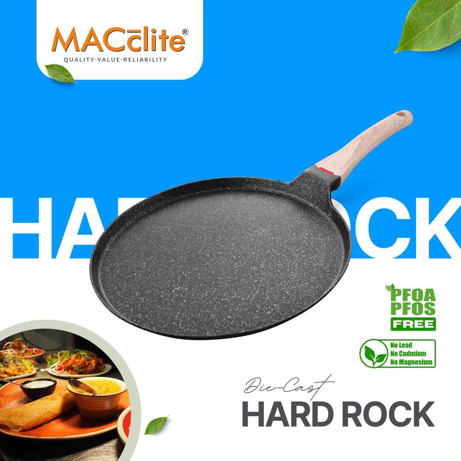 Macclite Non-Stick PDC Granite+ Induction Base Hard Rock D'lite Tawa 22 cm