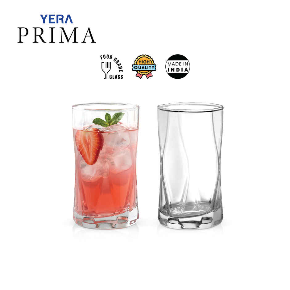 Yera Glassware Prima Water Tumbler Denver Zest | 265 ml Each
