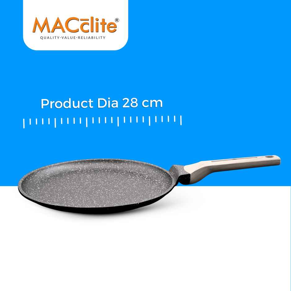 Macclite Non-Stick Tawa | 28 cm | Induction Compatible