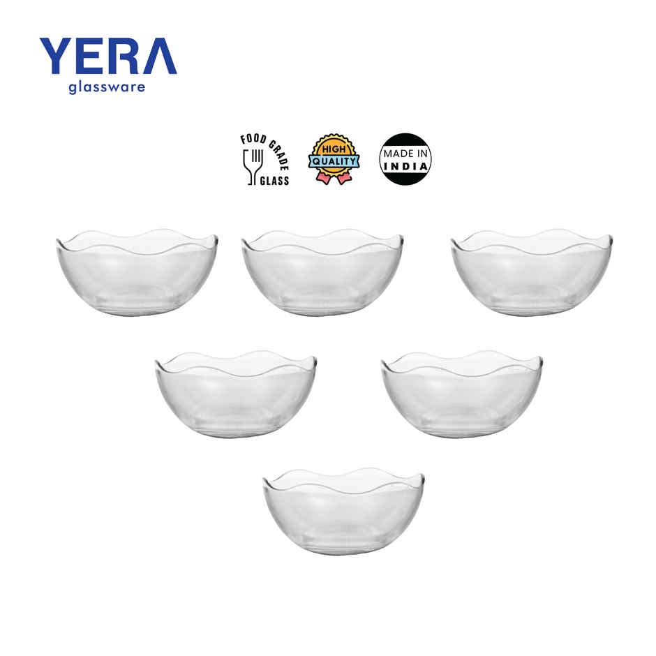 Yera Glassware Twisty Bowl Set | 190 ml Each