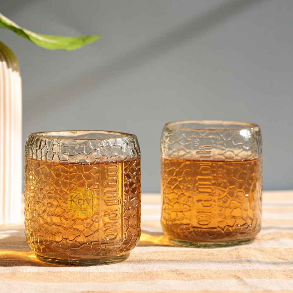 Kavi The Poetry-Art Project Old monk Glass 300 ml | Set of 2