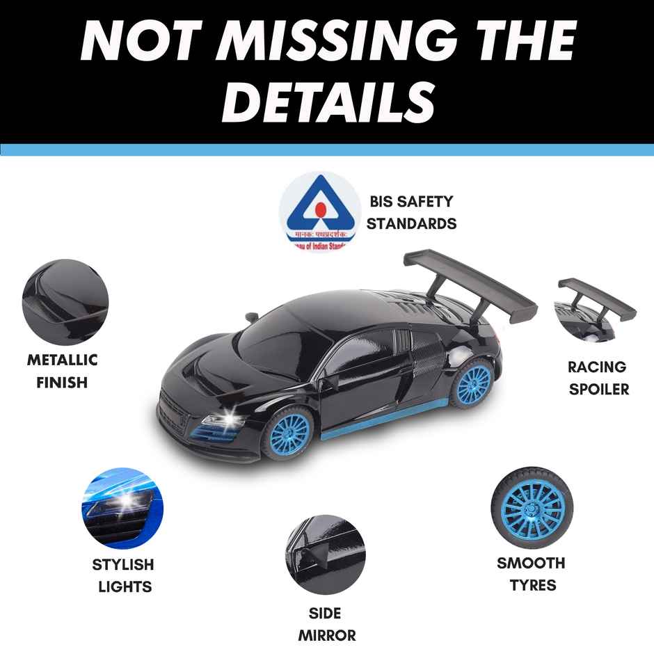 Race N Roll 1:24 Rechargeable Hi Speed Mini Remote Control Car - Aud Black