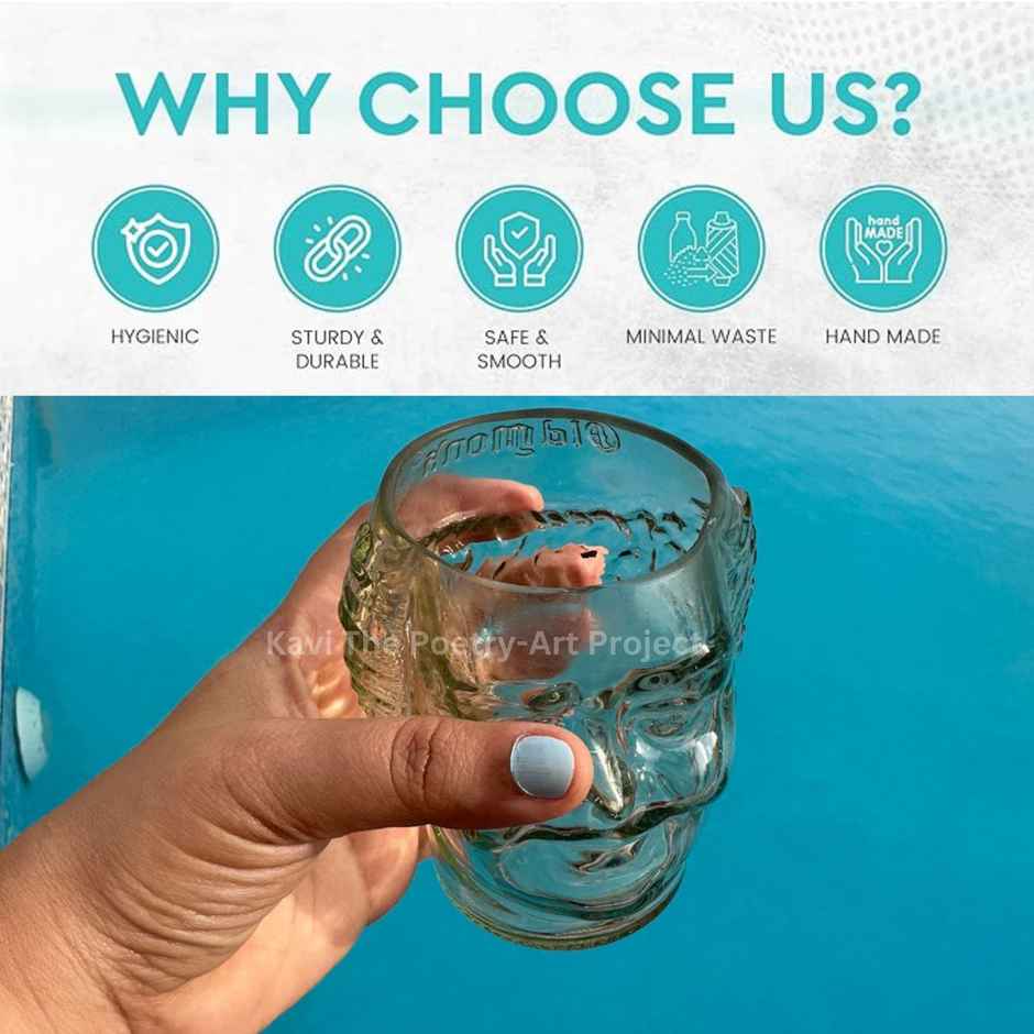 Old Monk Face Glasses 300 ml | Set of 2