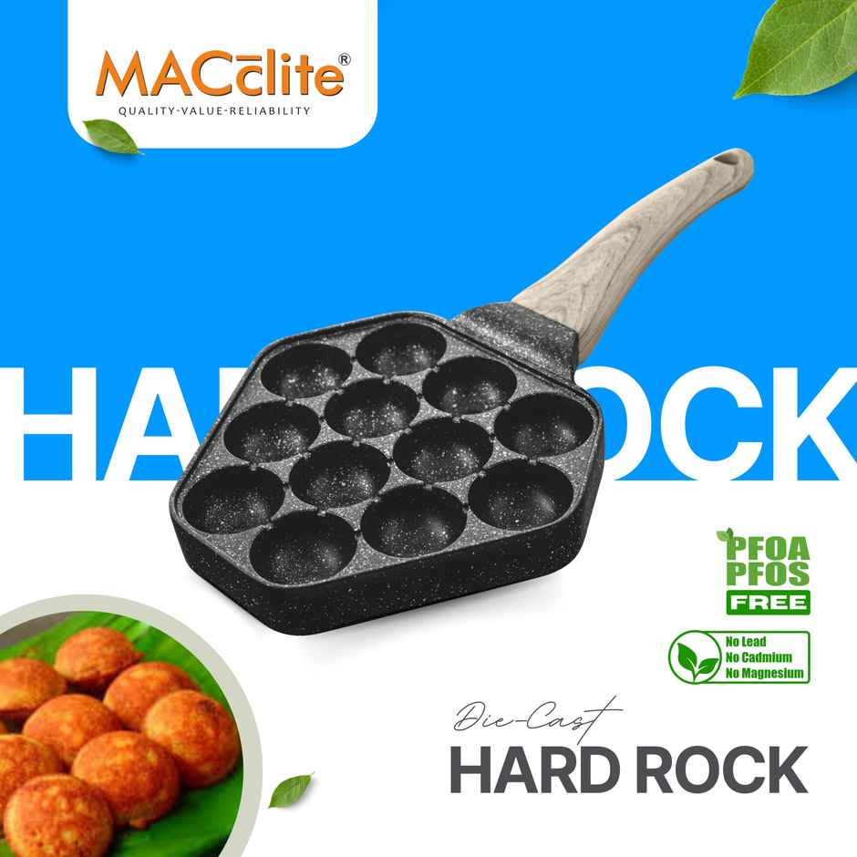 Macclite Non-Stick PDC Granite Hard Rock D'lite Texa Appe Pan 12 Cavity
