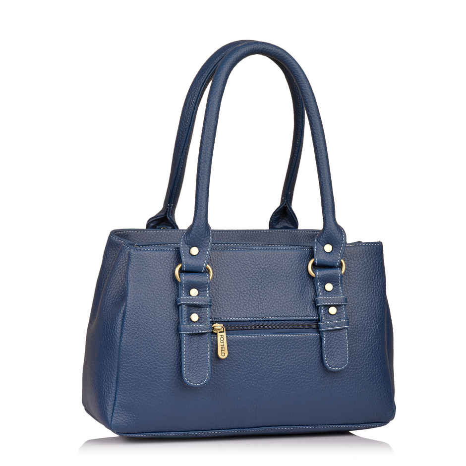 Fostelo Women's Vegan Leather Westside Handbags Shoulder Hobo Bag Ladies Purse | Blue | Large