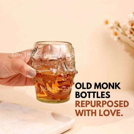 Old Monk Face Glasses 300 ml | Set of 2