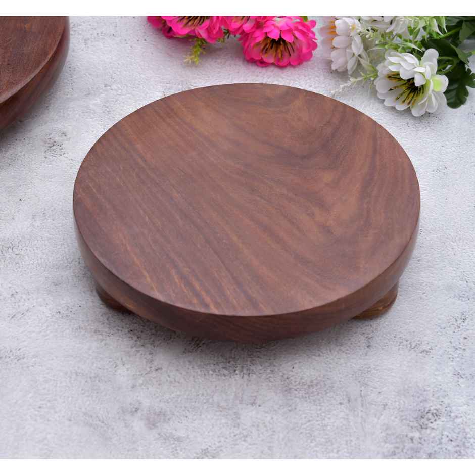 Oggn Brown Shisham Wood Chakla 10 Inch
