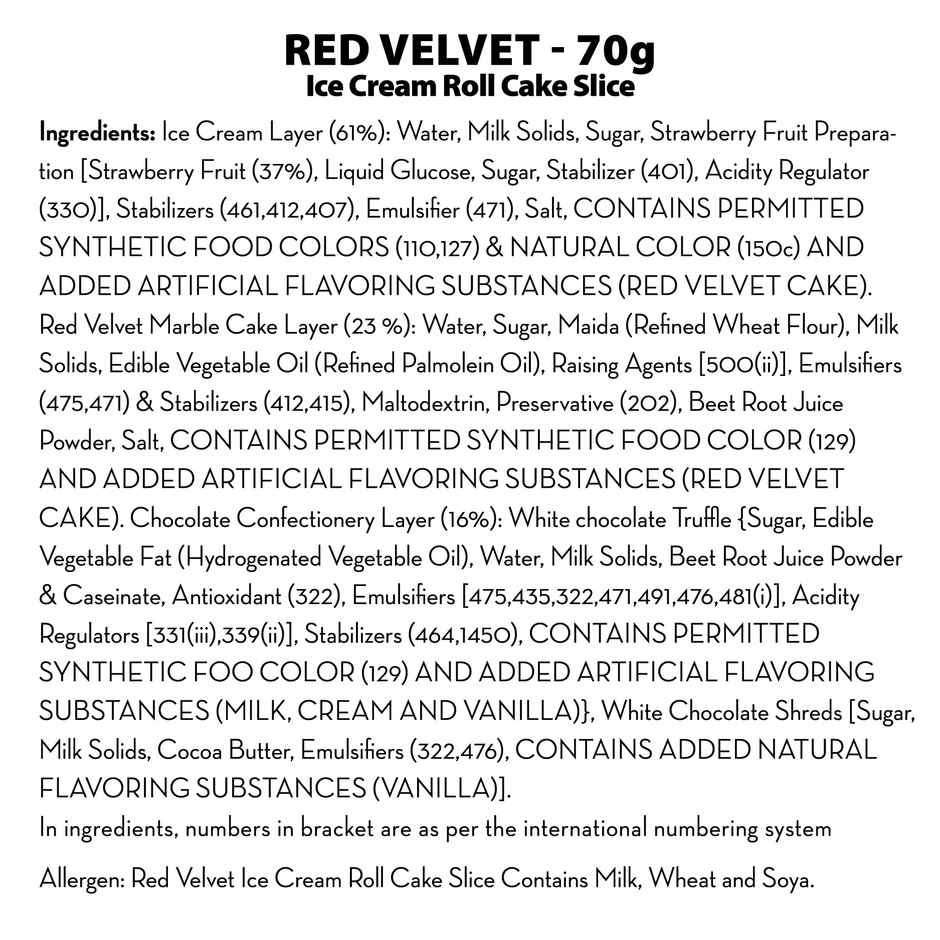 Baskin Robbins Red Velvet Ice Cream Roll Cake Slice | Rich Creamy Dessert Slice