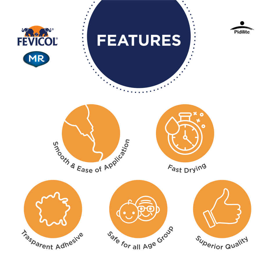 Fevicol MR Original Craft & General Purpose White Glue Bottle Combo