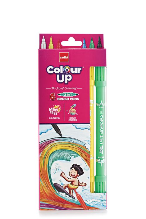 Cello Colourup Brushtip Assorted Pens (Pack Of 6)