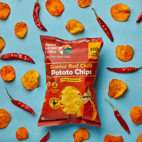 Sweet Karam Coffee - No Palm Oil Potato Chips - Guntur Red Chilli