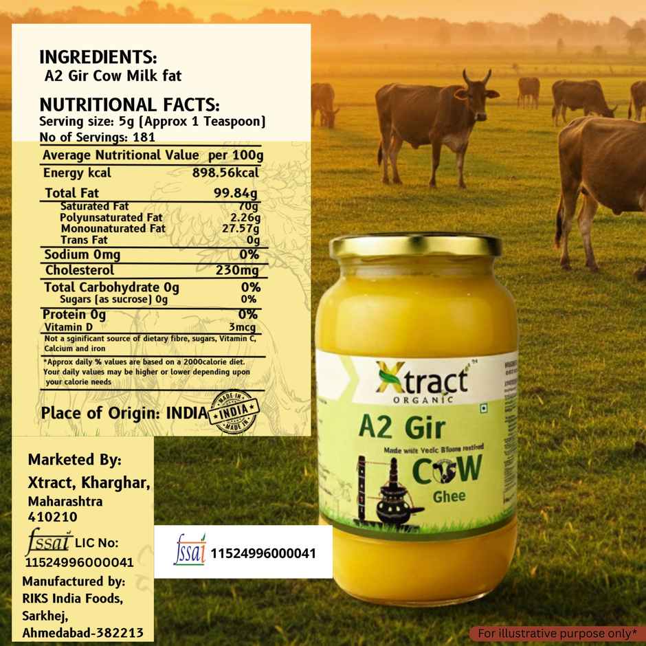 Xtract Organic A2 Gir Cow ghee