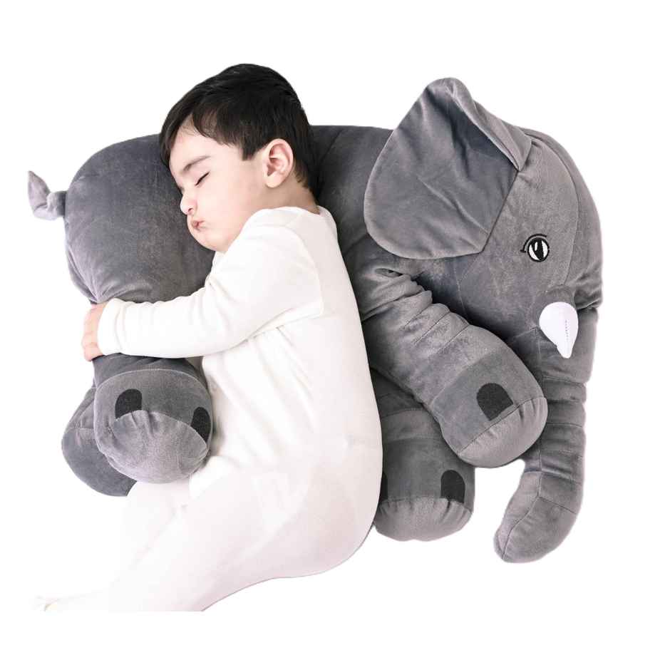 DearJoy Elephant Shaped Baby Pillow - Grey | Soft & Cuddly