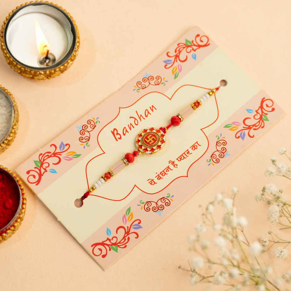 Rakhi for Brother | Swastik | Religious | Pack of 1 | Tomuncle