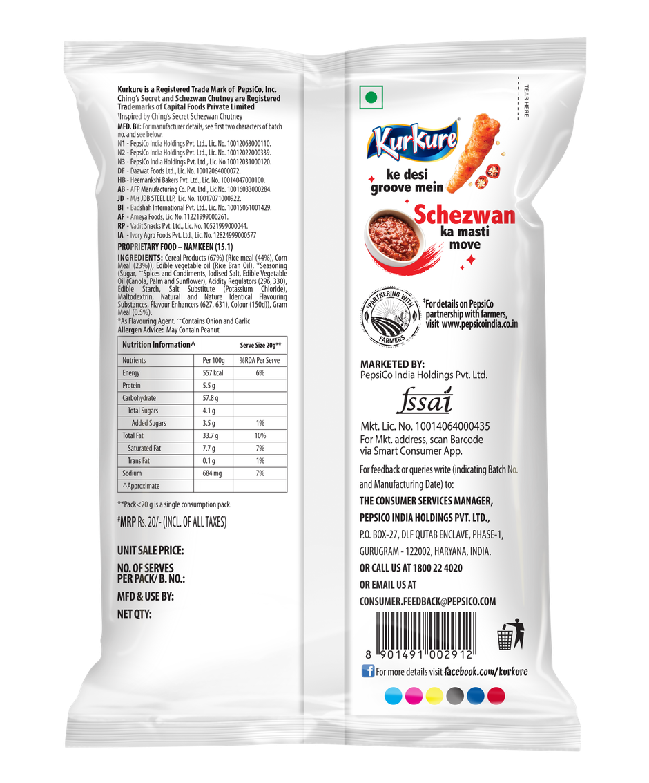Kurkure Namkeen Schezwan Chutney Flavour | Snacks