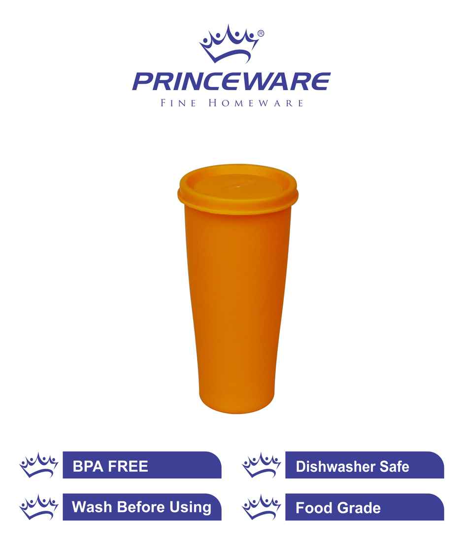 Princeware Easy Store Container- 340ml | Dia 74 x 149 Mm- Yellow