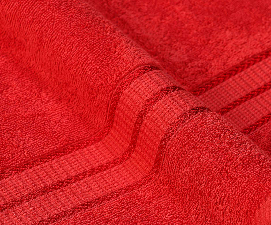 Superspun 100% Cotton- 420 Gsm- Vodre- Single Piece- Bath Towel- Size:70 x 140 - Red