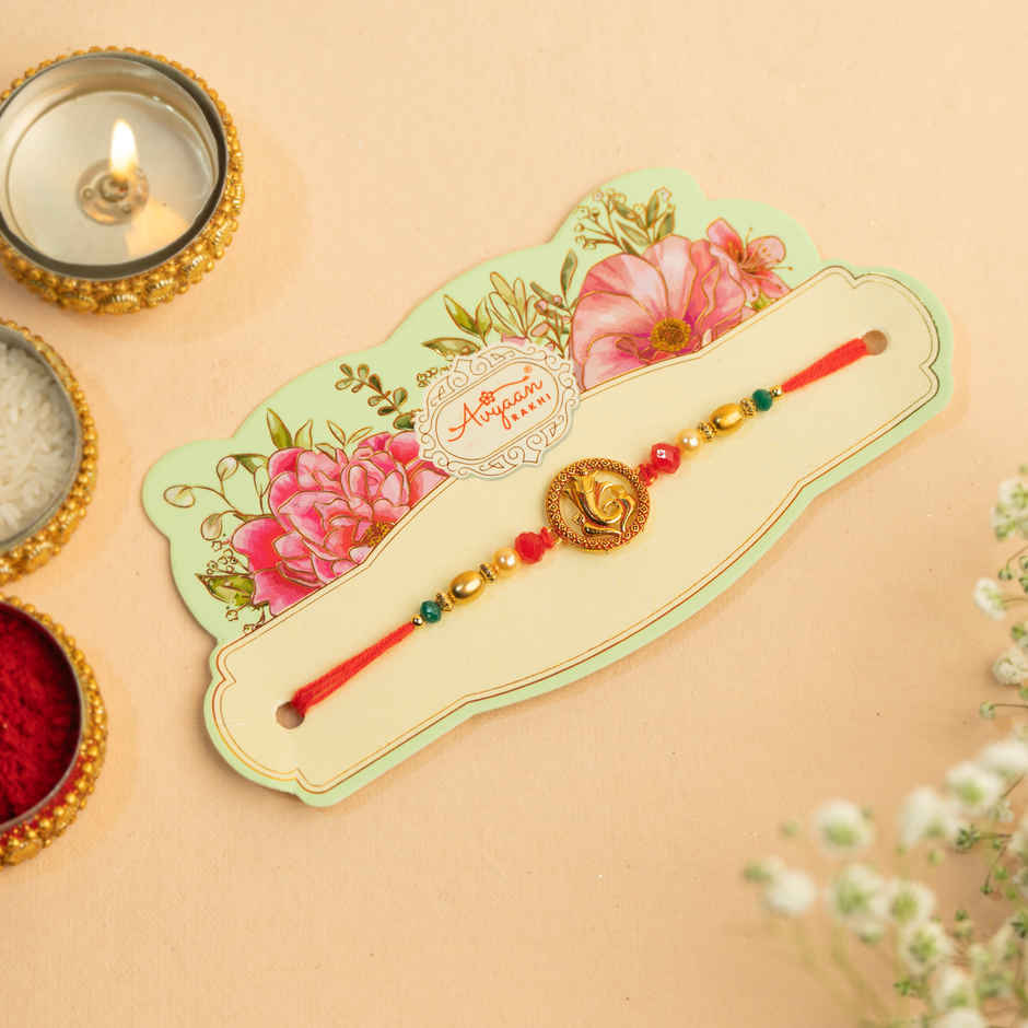 Rakhi for Brother | Lord Ganesh | Religious | Pack of 1 | Avyaan Rakhi