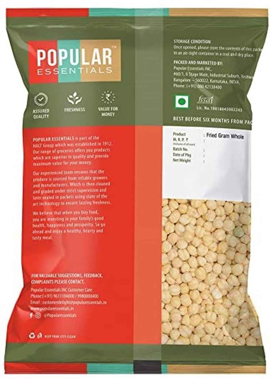 Popular Essentials Premium Fried Gram Whole
