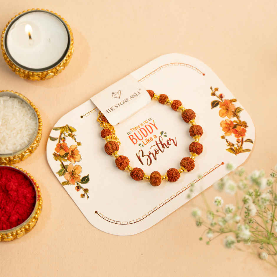 Bracelet Rakhi | Rudraksha | Pack of 1 | The Stone Aisle