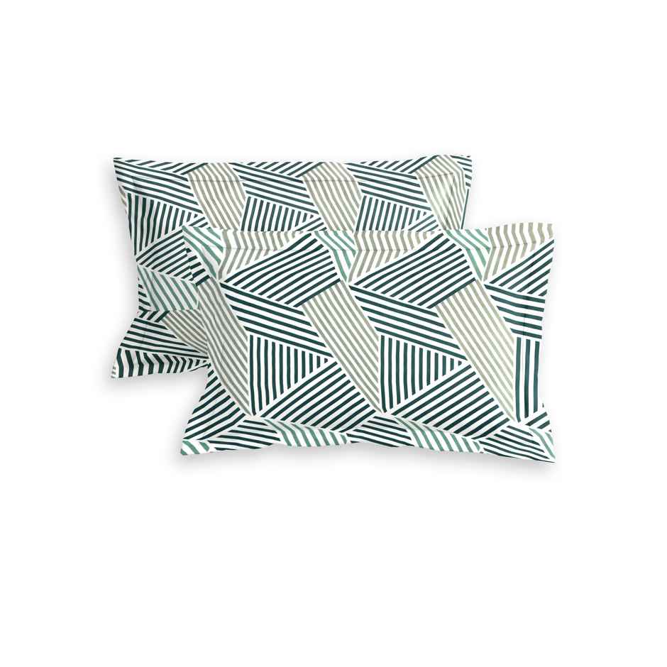 Dream Living Twizy Queen 115 GSM Microfibre Abstrct Bedsheet, 2 Pillow Covers, Green, 87x98in