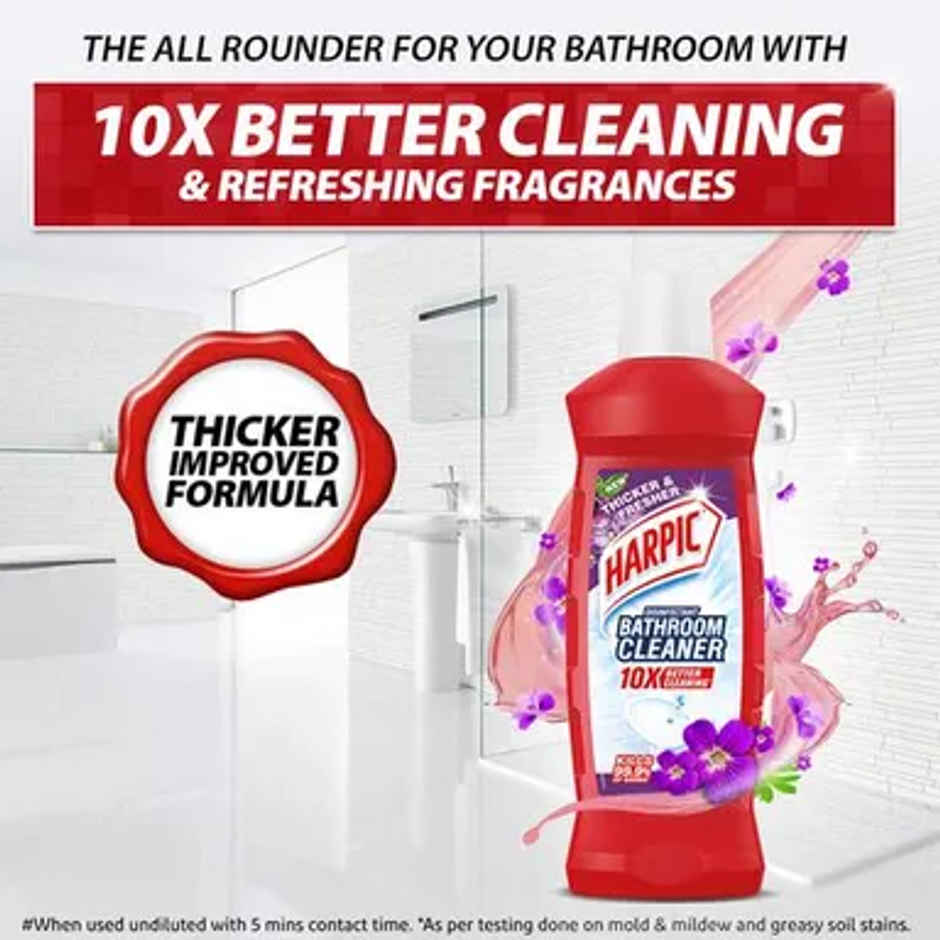 Harpic Floral Bathroom Cleaner Liquid | Removes Bathroom Stains